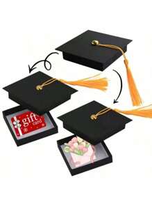 2pcs Graduation Gift Boxes, Graduation Cap Candy Box, Jewelry Gift Boxes - Multicolor - View 1