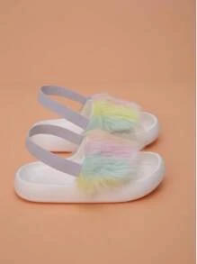 1 Pair Colorful Fluffy Summer Indoor House Slippers