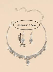 1 Set de Joyería Bohemia de Piedras Rhinestone con Garra y Cadena para Boda, Fiesta Nupcial y Medio Oriente