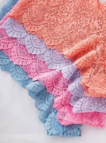 4 件套女士蕾丝边性感比基尼内裤 - 彩色 - 查看 6