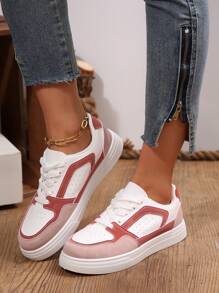 2025 Spring New Women White Skateboard Shoes, Fashion Versatile Breathable Sneakers, Casual Shoes, Korean Style, Ins Vogue