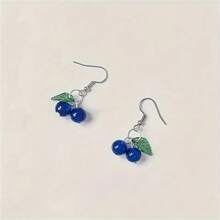 1 set collier et boucles d'oreilles créatifs à la myrtille, cadeau pour les passionnés de fruits