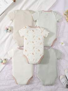 5 peças/conjunto infantil e infantil meninos casual desenho animado dinossauro estampado sem mangas macacão macacão