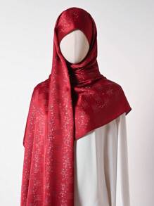 1pc Elegant Patterned Blend Headscarf For Women, Versatile Fashionable Hijab/Scarf/Shawl For All Seasons