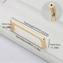1/2 Pieces Of Zinc Alloy Modern Minimalist Imitation Gold Handle Drawer, Bedside Table, Storage Cabinet, Wardrobe, Cabinet Door Handle