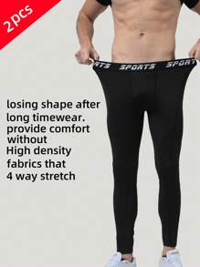 男士压缩快干跑步紧身裤，吸湿排汗弹力健身紧身裤