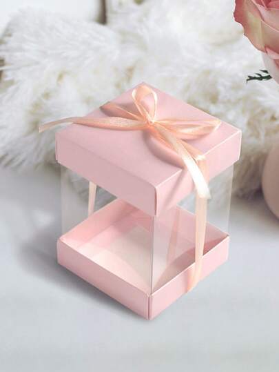 Sets de 5/10/20/30 cajas de almacenamiento y embalaje de regalo, cajas de regalo transparentes rosas de cuatro lados, para joyas, pulseras, anillos, figuras, adecuadas para el Día de San Valentín, Día de la Madre, Boda, Navidad, Acción de Gracias y todas las estaciones