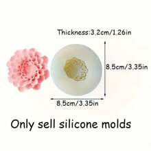 1 pieza Molde de silicona en forma de flor de dalia 3D, moldes en forma de crisantemo margarita para velas aromáticas de relajación y jabones artesanales, herramienta artesanal para decoraciones de yeso DIY, cera aromática hecha a mano, yeso, jabón, arcilla, piedra difusora de aroma para auto y talla grande, artesanía de yeso y resina aromática, material flexible, agrega elegancia a la decoración del hogar, fácil de usar, suministros para hacer regalos para boda, graduación, fiesta de cumpleaños, decoración de festival