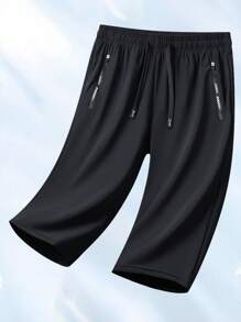 2pcs 3/4 Leggings Women, Ice Silk Sports Pants, Summer Thin Casual Capri Pants, Outdoor Running, Minimalist & Fashionable