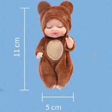 1pc 11cm Mini Plush Reborn Baby Doll, Role Play Stuffed Princess Doll With Movable Limbs, Changeable Clothes, Suitable For 0-3 Years Old Girls