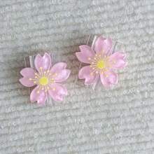 2 piezas Protector de cable de carga con forma de Sakura linda, material de TPU, sin batería incluida, universal, accesorio de cable de carga, accesorio de teléfono - Multicolor - Ver 3