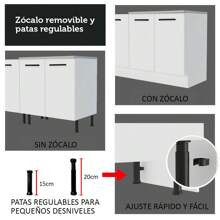 Cocina Integral Completa Modular Madesa Agata 270cm Color Blanco 03 - Blanco - Ver 8