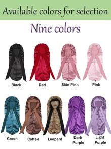 nunify Gorro de dormir de satén y seda larga, gorro de dormir para mujeres, gorro de dormir de seda con cordón, adecuado para trenzas y cabello rizado, gorro de dormir de satén de talla grande con cordón elástico