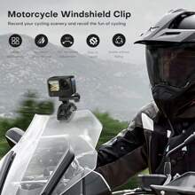 Motorcycle Windshield Clip For GoPro 13,Motorcycle Windshield Camera Clamp, Aluminum Alloy GoPro Mount For GoPro Hero 13/12/11/10/9 - Black - View 2