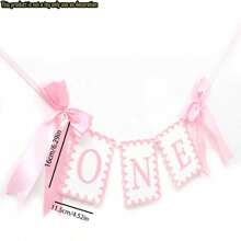 1pc Bow Birthday Decoration, Pink Bow High Chair Banner, Suitable For Bow Birthday Photo Props, Pink Bow Party Decor, Sweet Birthday High Chair Banner