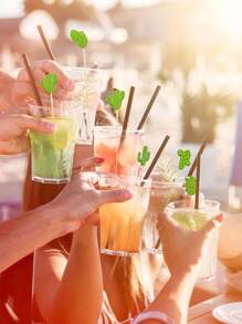 100 piezas de palillos de cactus, tenedores de bambú mixtos, palitos creativos para aperitivos y postres; ostiones para frutas, suministros para fiestas; accesorios de cocina (estilos surtidos), fiesta, recuerdo de cumpleaños, postre de fiesta; buffet y decoración; palito de cola de caballo de cactus; hisopos de frutas; garrote de inicio de madera; palo de ensalada de fruta; guillotina de toothpick, accesorios para el hogar; decoraciones hawaianas para fiesta - Verde - Ver 3