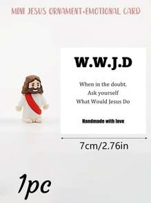 5/1 PVC Siliconen Materiaal Mini Jezus Beeld Paasdecoratie Ornament, Emotionele Ondersteuning, Emotionele Aanmoediging Cadeau Zak Knuffel Kaart, Een Beetje Dichtbij Van Mij Naar Jou, Gevuld Met Heel Veel Liefde En Dikke Knuffels Ook! Hou Heel Veel Van Jou, Jezus Zegen Je