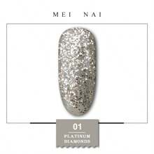 Esmalte de uñas de platino con diamantes Miss Comoy de 15ML, nuevo modelo popular de 2025, el tamaño de los destellos de purpurina hace un degradado de color brillante, se necesita lámpara de secado de luz ultravioleta, manualidades de uñas, pegamento de uñas comúnmente usado en salones de uñas