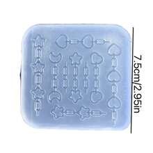 Heart & Star Chain DIY Accessories, Resin Casting Mold, Silicone Mold Accessories, Resin Liquid Mold, Resin Keychain, Silicone Mold, Resin