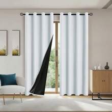 2pcs Blackout Curtains Thermal Insulated Lined Window Curtain Panels For Living Room, Bedroom, Kitchen, Bathroom, Home Decor Curtains For Living Room Room Decor Home Decor Living Room Kitchen Decor Living Room Decor Room Decor Curtains Bedroom