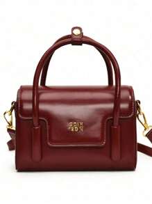 Neue Herbst- und Winter Handtasche in einfarbiger Nischenkonstruktion, modisches Buchstabendesign, vielseitig einsetzbare Umhängetasche, klassisches stimmungsvoller Design, verstellbarer Schultergurt, passend für Dates, Ausgehen, Einkaufen und den Pendlerverkehr. - Rot - Übersicht 8