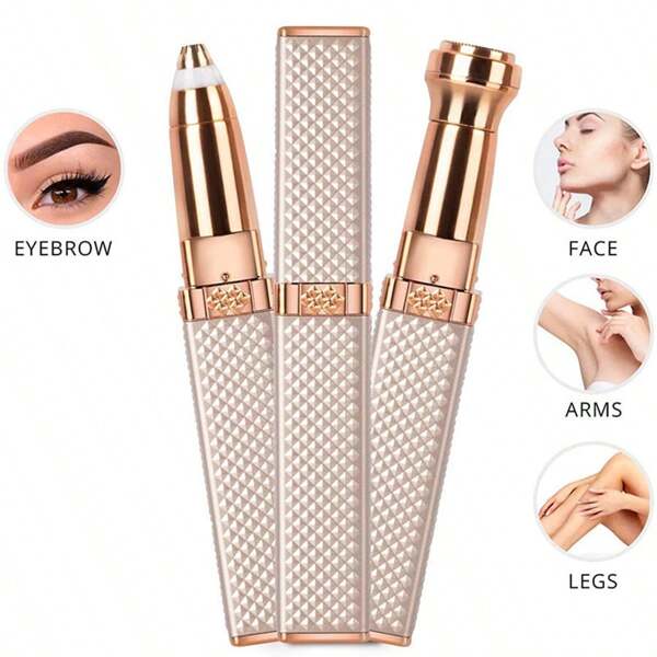 1PC Two In One Multi-Function Lipstick Shaver Armpit Hair Leg Hair Shaver Electric Eyebrow Trimmer Lady Hair Remover, Portable Electric Shaver, Female, Face, Eyebrow And Body Hair Remover, Skin Electric Hair Remover Eyebrow Trimmer Portable Lipstick Shaver Women Hair Remover Mini Shaver Shaver Gift Girl
