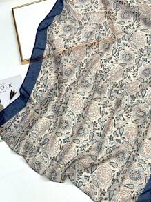 Lightweight Breathable Fringe Poncho Scarf, Elegant Wrap Shawl Fashionable Bohemian Lady Silk Scarf, Bright Color For Women, Spring/Summer, Versatile For Outdoor, Beach, Head Wrap - Multicolor - View 5