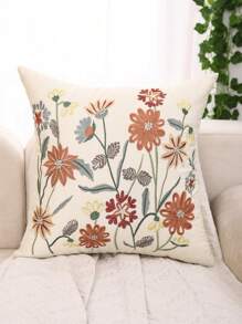 1 Vỏ gối họa tiết hoa và cỏ có thêu vải - Nhiều màu - Xem 4