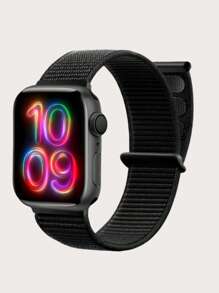 Sport Loop Band Compatible With Apple Watch Bands For Women Men 40mm 41mm 38mm 42mm 46mm 44mm 45mm 49mm, Braided Stretchy Nylon Strap Compatible With IWatch Series 11 10 9 8 7 6 5 4 3 2 1 SE Ultra 3 2 1 - Black - View 12