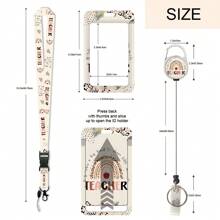 1 件可伸缩教师证件夹 - 可爱教师证挂绳，带证件卡夹，可拆卸挂绳，钥匙链夹，办公室/学校礼物 - 均碼 - 查看 2