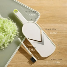 1件多功能蔬菜切片器附刷子，適用於切沙拉、高麗菜、蘿蔔，不鏽鋼刀片，手持式冷切高麗菜與沙拉，易於使用的廚房工具，居家烹飪與沙拉準備首選，夏季必備 - 彩色 - 查看 5