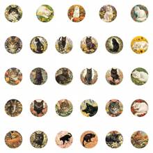 54 pièces Ensemble d'autocollants de gribouillis de chat, convient pour le scrapbooking, le papier décoratif, le journal intime, le cahier, l'ordinateur portable, le pare-chocs, la planche à roulettes, la bouteille d'eau, l'ordinateur, les dessins animés, le casque, la voiture - Apportez de la joie à votre vie, cadeau parfait pour les adultes et les enfants