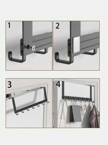 Behind The Door Hook Shelf, No Hole Wall Hooks, Bedroom, Kitchen Door Storage Coat Hooks, Clothes Hanger, Bag Hooks, Kitchen Cabinet Door Hooks, Dormitory Cabinet Door Hooks, Multi-Purpose Hooks For Convenient Storage Behind The Door, Space-Saving And Neatly Organized, Wall Picture Frame, Wall Hooks Self Adhesive, Hooks, Hook, Wall Hooks, Bathroom, Towel Holder, Hooks, Wall Hooks, Hooks, Wall Hook, Door Hanger