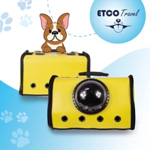 Transportadora bandolera con Capsula de Viaje para Mascota forro tipo piel