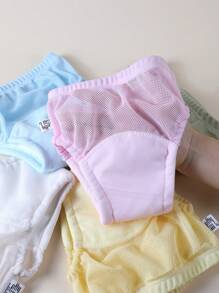 3/5 peças Calças de treinamento para penico para bebês, Roupa íntima leve e lavável para treinamento de verão para bebês, Fralda de pano reutilizável unissex, Adequada para treinamento de penico para meninos e meninas, Várias combinações, Itens essenciais para bebês - Multicolorido - Ver 10