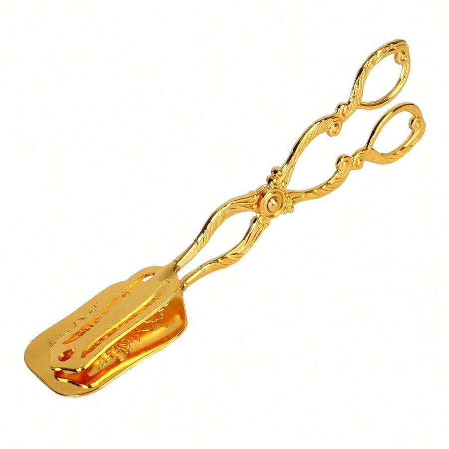 Vintage Style Fruit Salad Cake Clip Buffet Food Tong Gold Plated Snack Cake Clip Salad Baking Clamp Grilling Tool