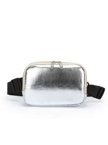 1pc Casual Plain Color Men's Chest Bag, PU Leather, Water-Resistant Waist Pouch, Sport Backpack, Crossbody Bag, Suitable For Sports, Fitness, Hiking, Travel, Shopping - Multicolor - View 18