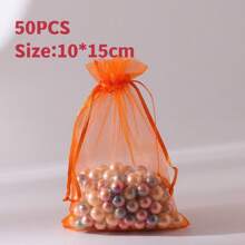 10/50/100pcs Medium Size: 10*15cm Organza Gift Packaging Bags, Wedding Candy Bags, Wedding Favor Bags, Gift Packaging Supplies, Organza Bags For Wedding & Celebration Gift Packaging - Multicolor - View 20