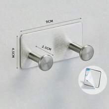 Coat Rack Wall Mounted, Adhesive Coat Hooks, Stainless Steel Door Hooks For Hanging Hat Towels Clothes,Round Hook