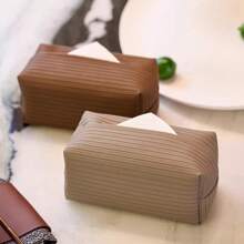 皮革矩形纸巾盒套，PU皮革装饰纸巾架，适用于浴室、梳妆台、床头柜、办公桌，适合返校