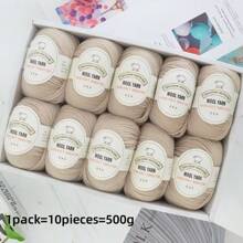 10 包，针织纱，中等厚度针织纱，亲肤保暖，手工针织针织纱，适用于毛衣、披肩、毛毯等。