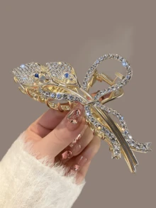 1pc New Light Luxury Hair Accessories For Women's Hairpin High-End Trumpet Flower Metal Grab Clip Large Hair Claw Elegant Fashionable Headgear