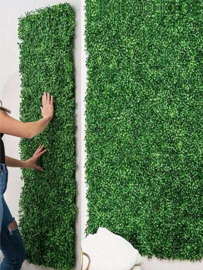 60cm X 40cm Artificial Grass, Green Plastic Imitation Leaf Panels, Wall Decoration, Artificial Ivy Vines, Suitable For Garden, Yard, Simple Imitation Leaf Home Decoration, Valentine's Day, Gift