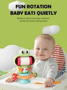 1 件婴儿高脚椅吸盘旋转音乐玩具，带吸盘的互动婴儿玩具，适合早期发育，360 度灵活旋转，新生儿喂食辅助，婴儿洗澡/生日礼物（部分颜色随机）