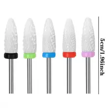 5件套专业陶瓷美甲钻头套装，无异味美甲修脚工具，适用于电动打磨机 - 彩色 - 查看 3