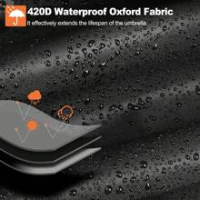 RY-300D 橙线伞套 - 重型防水 420D 涤纶面料，悬臂偏置雨伞户外遮阳伞套（加强型设计）