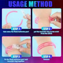 10Pcs LED Flashing Glow Wristband, Cheer Glowing Bracelet Glowing Bracelet Flashing LED Wristband, Party Carnival Glowing Bracelet For Concert Wedding Holiday Party, Random Color(1/5/10pcs)
