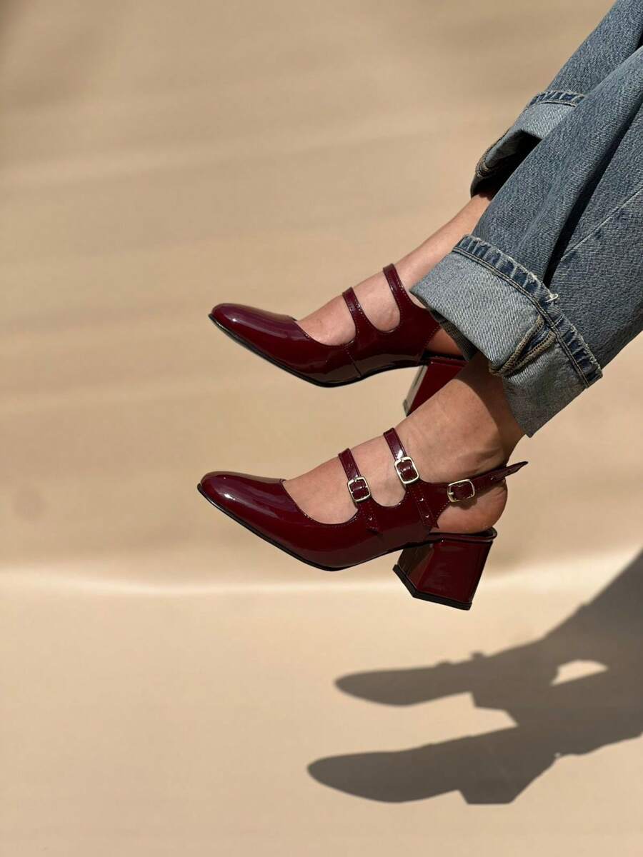 ZAPATOS ESTILO MARY JANE - Burdeos - Ver 1
