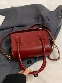 Neue Herbst- und Winter Handtasche in einfarbiger Nischenkonstruktion, modisches Buchstabendesign, vielseitig einsetzbare Umhängetasche, klassisches stimmungsvoller Design, verstellbarer Schultergurt, passend für Dates, Ausgehen, Einkaufen und den Pendlerverkehr. - Rot - Übersicht 7