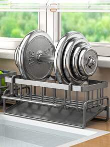 1pc Multi-Functional Carbon Steel Kitchen Storage Rack Kitchen Sink Faucet Sponge Drain Basket Kitchen Shelf Sink Rags Draining Rack Detergent Steel Wire Ball Storage Rack, No Hole Punching And No Installation, Can Hang Cleaning Cloth Can Store Cleaning Tools, Kitchen Accessories